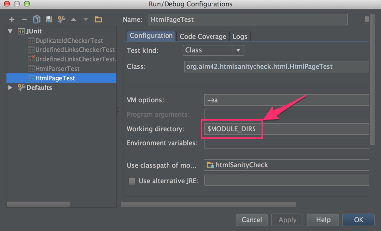 intellij run configuration